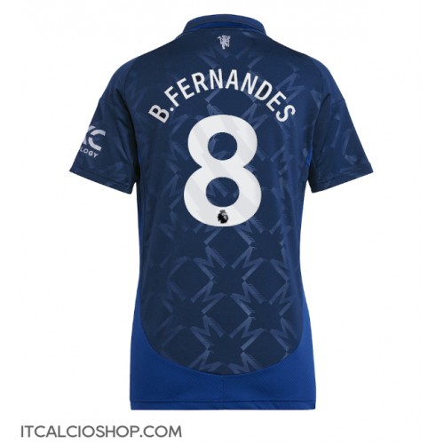 Manchester United Bruno Fernandes #8 Seconda Maglia Femmina 2024-25 Manica Corta